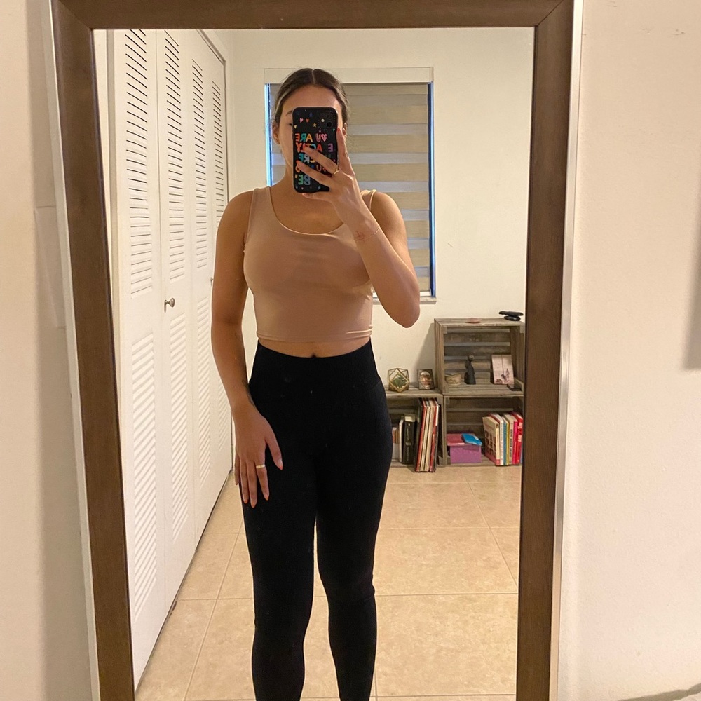 High neck nude tank